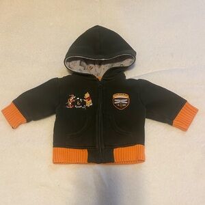 Disney Baby Vintage Style Green and Orange Hoodie “Camp Pooh Bear 1968”, 3-6m